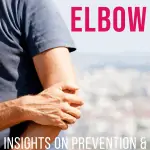 man clutching elbow in pain with text overlay tennis elbow insights on prevention and treatment