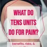 a man's knee with tens electrodes with text overlay what do tens units do for pain?