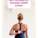 shoulder stretch demo with text overlay at home shoulder health screen