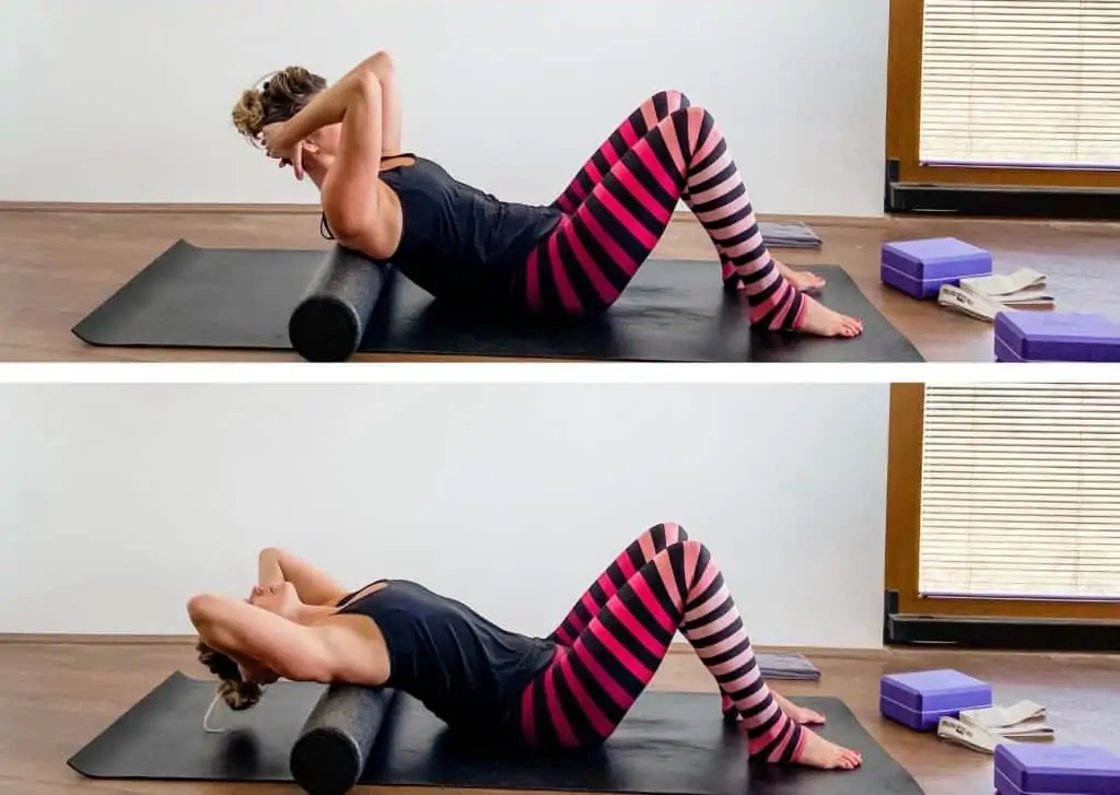 thoracic extension exercise with a foam roller
