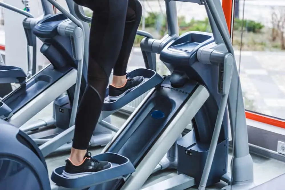 picture of a woman's feet on an elliptical machine