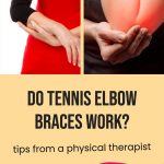 person wearing a tennis elbow brace
