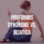 pinterest pin woman stretching with text piriformis syndrome vs. sciatica