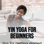pinterest pin yin yoga for beginners african american woman sitting on a yoga mat
