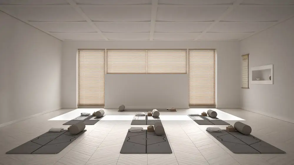 empty yoga studio ready for a class